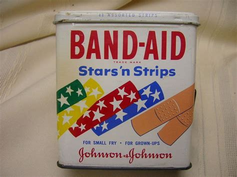 when did band-aid stop using metal boxes|vintage band aid adhesive bandages.